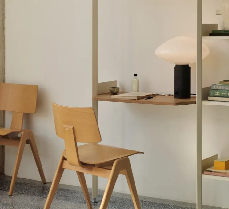 Lampe à poser, Mist AP17, marbre gris chaud, Ø37cm, H41cm - Andtradition