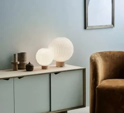 Lampe à poser, Model 375, abat-jour papier, réédition d'Esben Klint, blanc, Ø18cm, H21cm - Le Klint