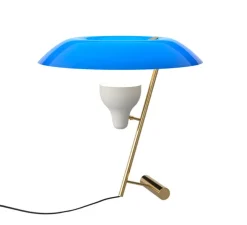 Lampe à poser, Model 548, bleu azur, laiton, LED, 2700K, 738lm, Ø50cm, H50cm - Astep
