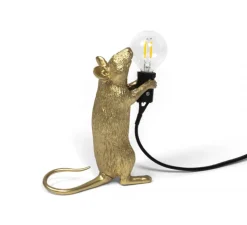 Lampe à poser, Mouse Lamp Step Standing, Souris, or, USB, L6cm, H14,5cm - Seletti
