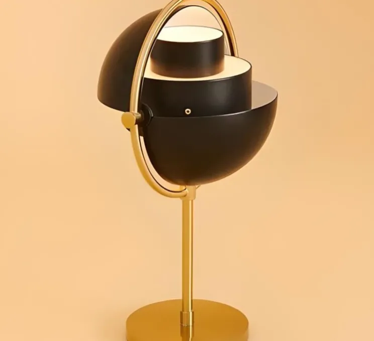 Lampe à poser, Multi-Lite Portable, laiton, noir mat, Ø15cm, H30cm - Gubi