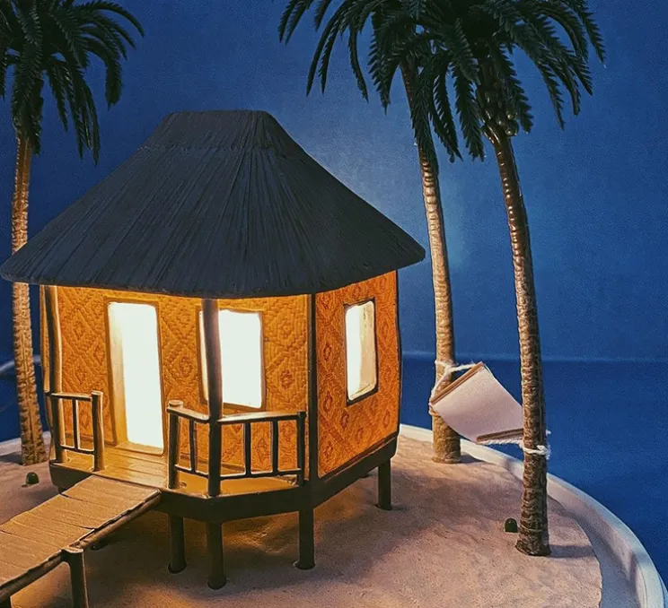 Lampe à poser, My Little Holiday, hutte, multicolore, Ø25,5cm, H26,8cm - Seletti