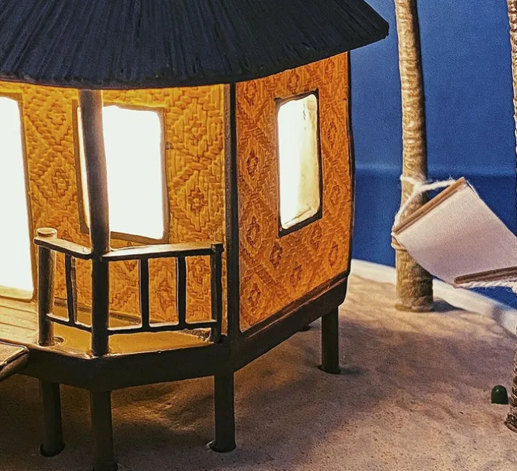 Lampe à poser, My Little Holiday, hutte, multicolore, Ø25,5cm, H26,8cm - Seletti