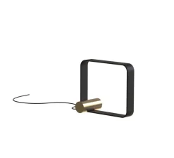 Lampe à poser, Nastro 563.32, noir texturé, laiton brossé, IP40, LED, dim, 2700K, 2000 lm, L22cm, H41cm - Tooy