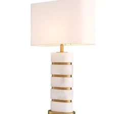 Lampe à poser, Newall, Albâtre, laiton antique, L55,5cm, H93cm - Eichholtz