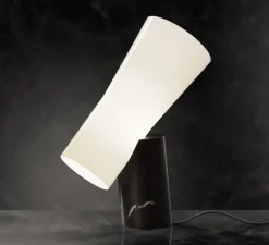 Lampe à poser, Nile, Base noire, diffuseur blanc, L41cm, H55cm - Foscarini