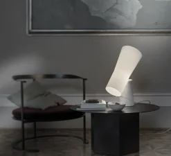 Lampe à poser, Nile, Marbre de carrare, diffuseur blanc, L41cm, H55cm - Foscarini