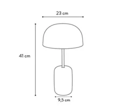 Lampe à poser, Nina, gris ardoise, chêne, laiton, Ø23cm, H41cm - Hartô