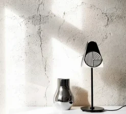 Lampe à poser, Notic, noir et blanc, Ø15,3cm, H47,5cm - Oblure