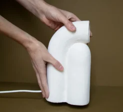 Lampe à poser, Nour, blanc, L13cm, H23cm - Alice Lahana Studio