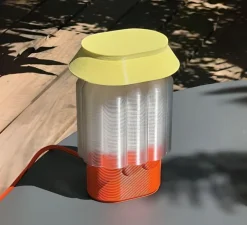 Lampe à poser, Nour, orange, blanc, jaune pastel, L13cm, H20cm - Warren & Laetitia