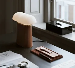Lampe à poser, Nova, bois, noyer, L27cm, H27,5cm - Woud