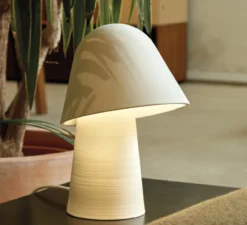 Lampe à poser, Okina 20, blanc mat, LED, dim, 2700K, 800 lm, Ø21cm, H32cm - Pott