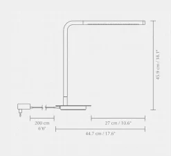 Lampe à poser, Omni, acier brossé, LED, dim, 3000K, 500 lm, L44,7cm, H45,9cm - Umage