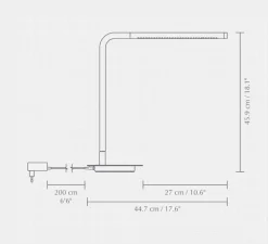 Lampe à poser, Omni, laiton, LED, dim, 3000K, 500 lm, L44,7cm, H45,9cm - Umage