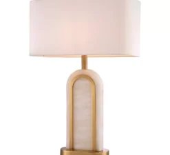 Lampe à poser, Palladio, Albâtre, laiton antique, L46cm, H67cm - Eichholtz