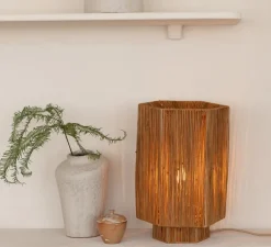Lampe à poser, Panama L, marron, Ø24cm, H36cm - Good&Mojo