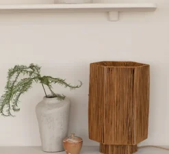 Lampe à poser, Panama L, marron, Ø24cm, H36cm - Good&Mojo