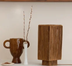 Lampe à poser, Panama L, marron, Ø24cm, H36cm - Good&Mojo