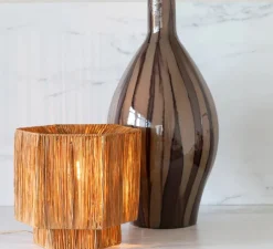 Lampe à poser, Panama S, marron, Ø28cm, H26cm - Good&Mojo