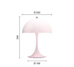 Lampe à poser, Panthella 250, rose pâle opale, Ø25cm, H34,6cm - Louis Poulsen