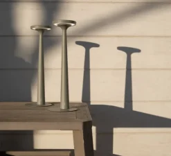 Lampe à poser, Papiria, vert sauge, LED, dim, 2700-3000-4000K, Ø12cm, H34cm - Karman