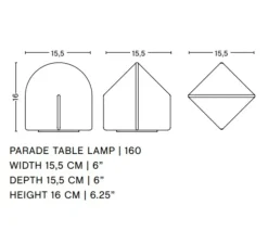 Lampe à poser, Parade 160, rose blush, LED, dim, 2800K, 150 lm, Ø15,5cm, H16cm - HAY