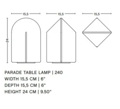 Lampe à poser, Parade 240, vert mousse, LED, dim, 2800K, 150 lm, Ø15,5cm, H24cm - HAY