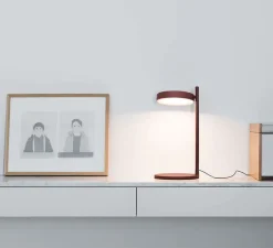 Lampe à poser, Pastille B2, rouge oxyde, LED, 2700K, 690lm, Ø20,1cm, H39cm - Wastberg