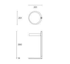 Lampe à poser, Pastille B2, vert olive, LED, 2700K, 690lm, Ø20,1cm, H39cm - Wastberg