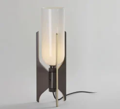 Lampe à poser, Pennon, bronze, blanc, Ø14cm, H42cm - Bert Frank