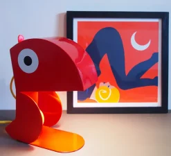 Lampe à poser, Perroquet, rouge, L19cm, H23cm - Bleu Carmin Design