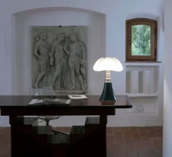 Lampe à poser, Pipistrello Medium, vert foncé, LED, 2700K, 850 lm, variation, H62cm, Ø40cm - Martinelli Luce