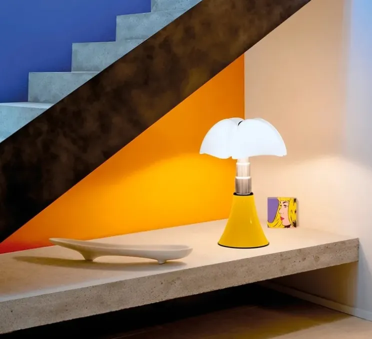 Lampe à poser, Pipistrello Pop, Medium, jaune, LED, 2700K, 1400 lm, variation, H62cm, Ø40cm - Martinelli Luce