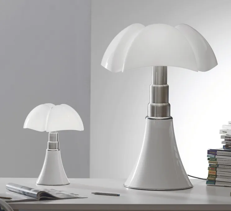 Lampe à poser, PIPISTRELLO, variateur LED, blanc, Ø55cm, H86cm - Martinelli