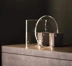 Lampe à poser, Plana F71 circulaire, transparent, LED, dim, 2700K, Ø35cm, H35cm - Fabbian