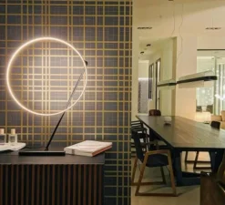 Lampe à poser, Poise, noir et blanc, LED, dim, 2700k, 1050 lm, Ø48,5cm, H109cm - KDLN