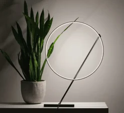 Lampe à poser, Poise, noir et blanc, LED, dim, 2700k, 1050 lm, Ø48,5cm, H109cm - KDLN