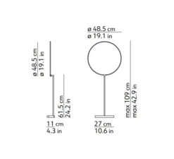 Lampe à poser, Poise, noir et blanc, LED, dim, 2700k, 1050 lm, Ø48,5cm, H109cm - KDLN