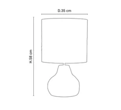 Lampe à poser, Portinatx M, Terracotta, Ø35cm, H58cm - Market Set