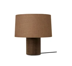 Lampe à poser, Post Solid, chêne fumé, abat-jour curry, Ø33cm, H39,5cm - Ferm Living