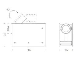 Lampe à poser, pour tableau, Plint, noir, LED, 2700K, 900lm, L18,7cm, H12,7cm - Ilti Luce