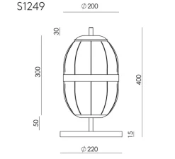 Lampe à poser, Pull, S1249, vieil or, Ø22cm, H40cm - Aromas del Campo