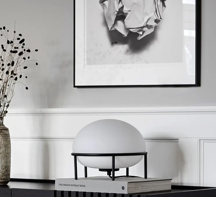 Lampe à poser, Pump, blanc & noir, Ø24cm, H22cm - WOUD