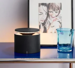 Lampe à poser, Push-Up, gris foncé, IP54, LED, dim, 2200-3000K, 207 - 235 - 248 lm, Ø12cm, H10cm - Zafferano