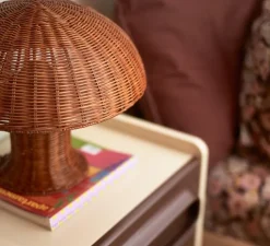 Lampe à poser, Rattan, naturel, Ø34cm, H30cm - HK Living