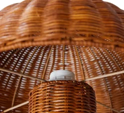 Lampe à poser, Rattan, naturel, Ø34cm, H30cm - HK Living