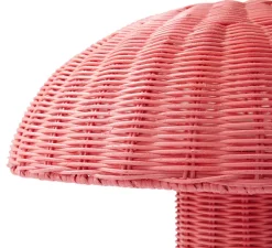 Lampe à poser, Rattan, rose, Ø34cm, H30cm - HK Living