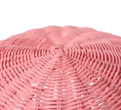 Lampe à poser, Rattan, rose, Ø34cm, H30cm - HK Living