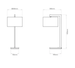 Lampe à poser, Ravello, bronze, L13cm, H57cm - Astro Lighting